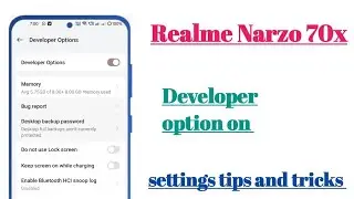 Realme Narzo 70x Developer option on settings hidden features || How to use