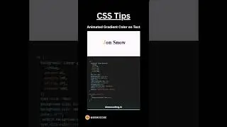 CSS Tip - 3 : Animated Gradient Color on Text || 