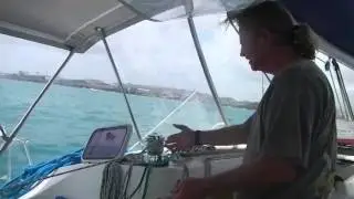 Operating Monet II - Rolling up the Jib
