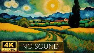 4K | ART Slideshow for TV | Paysages Van Gogh Style | 1 Hour | No Sound