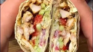 Authentic homemade shawarma in pita bread recipe
