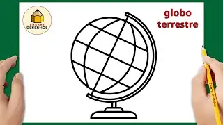 Como desenhar um globo terrestre fácil | Aprender a desenhar | Desenhos felizes