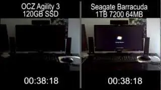 Boot Time: OCZ Agility 3 SSD VS Seagate Barracuda HDD