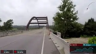 Road biking on Loop 360, Austin Texas, with Garmin Vibe overlay