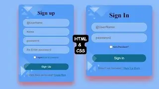 sign in and sign up form design with HTML and CSS easy way | html and css tutorial