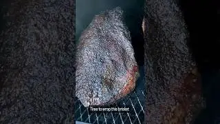 Time to wrap this brisket #bbq #backyardbbq #food #smokedmeat #chargriller #brisket #offset