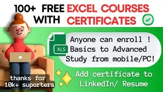 FREE EXCEL BEGINNER TO ADVANCED LEVEL COURSES WITH CERTIFICATES ✅ | FREE EXCEL CERTIFICATIONS