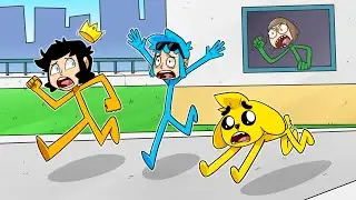 ¡LOS COMPAS ESCAPAN DE LA ESCUELA! 🏃‍♀️🏫 ANIMACIÓN STICKMAN