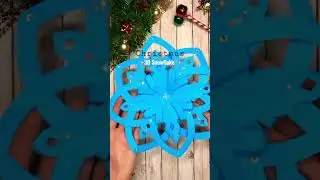 Simple 3D Paper Snowflake ❄️Christmas Crafts Wall Hanging Decoration Ideas #shorts #diy #easy #viral