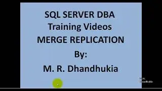 DBA - Merge Replication