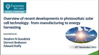 Overview of recent developments in photovoltaic solar cell technology