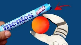 EXPERIMENT Glowing 1000 degree METAL BALL vs MENTOS