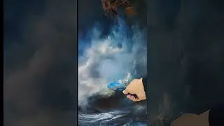 my challenge with this crashing wave continues #oilpainting #oceanwaves #paintwithme #artshorts #art