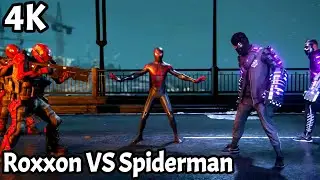 FIGHT SCENE BETWEEN SPIDER-MAN AND ROXXON SECURITY | 4K ULTRA HD | MILES MORALES