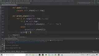 Array implementation of stack using python