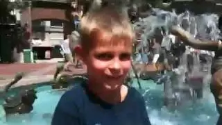 Boys at water fall
