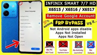 infinix smart 7 hd frp bypass activity launcher not working and app disable trick not working