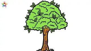 How to draw a tree. Tree drawing for kids and toddlers..