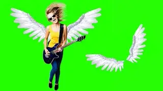 Green Screen Beautiful Hot Girl Playing Guitar | Green Screen Girl | Guitar