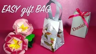 Origami gift bag in 2 MINUTES with wrapping paper! ANY SIZE!! DIY Easter favor bag!!!