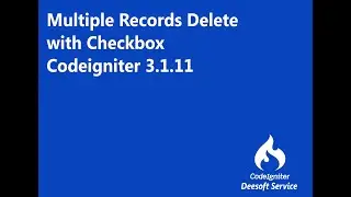 multiple record delete with checkbox codeigniter