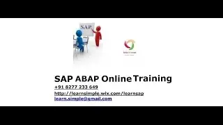 SAP ABAP Online Training Part 3 Basic programing part 1