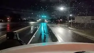 Driving a semi in Jacksonville,  Florida while making a delivery.