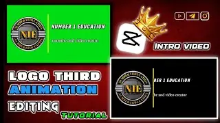 Logo Third Animation editing, How to create logo animation for youtube video, entro video editz 🔥