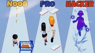 NOOB vs PRO vs HACKER in Life Runner 3D.