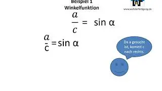 Formelumstellung Winkelfunktion