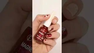 Tendance nail art cœur cat eye mais en vernis magnétique classique ! #saintvalentin #valentinenails