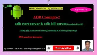 #2 Adb Concepts | calling adb start server directly(explicitly) & indirectly and adb kill server