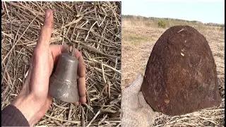 Коп металла-колокол и каска.