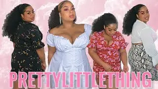 SUPER CUTE! PRETTY LITTLE THING HAUL | Plus Size Spring Haul | SkyReana