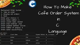 Cafe Order System using c langauge || C Language Project