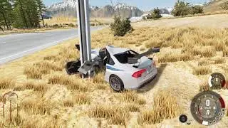 BMW  и столб