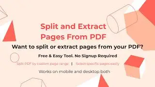 Split PDF by Page Range | Extract Pages From PDF | Free & Easy Tool | No Signup | iMZi PDF