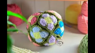 Montessori Pelota de flores ( Paso a paso en crochet)