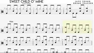How to play Sweet Child O'Mine 🥁 on Drums - Trinity Rock & Pop Grade 3