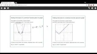 Finding intercepts of a nonlinear function from its graph