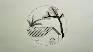 How to draw Circle Scenery - easy drawing for Beginners