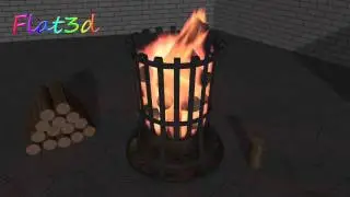 3ds Max Model Log Burning Brazier