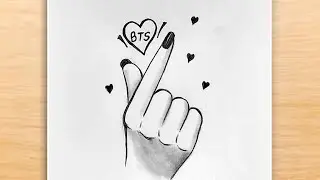 Korean Tumbler Heart Drawing | BTS Army Drawing | BTS Drawing Easy