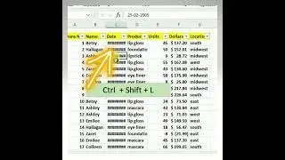 shortcut for applying or removing already applied filters