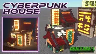 Minecraft Cyberpunk House TUTORIAL - Build a Cyberpunk Minecraft Base - with Interior & Download