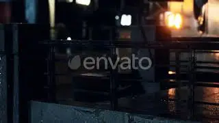 Neon Lights at Rainy Night | Motion Graphics - Envato elements