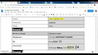 Google Docs - Formatting Text