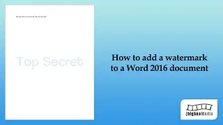 How to Add a Watermark to a Word 2016 Document