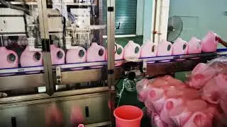 Two head rotor pump tracing filling machine for laundry liquid jerry cans