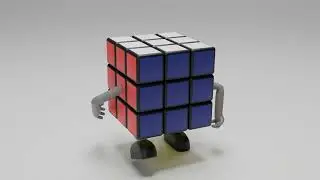 Rubik's Cube Walking Blender Animation